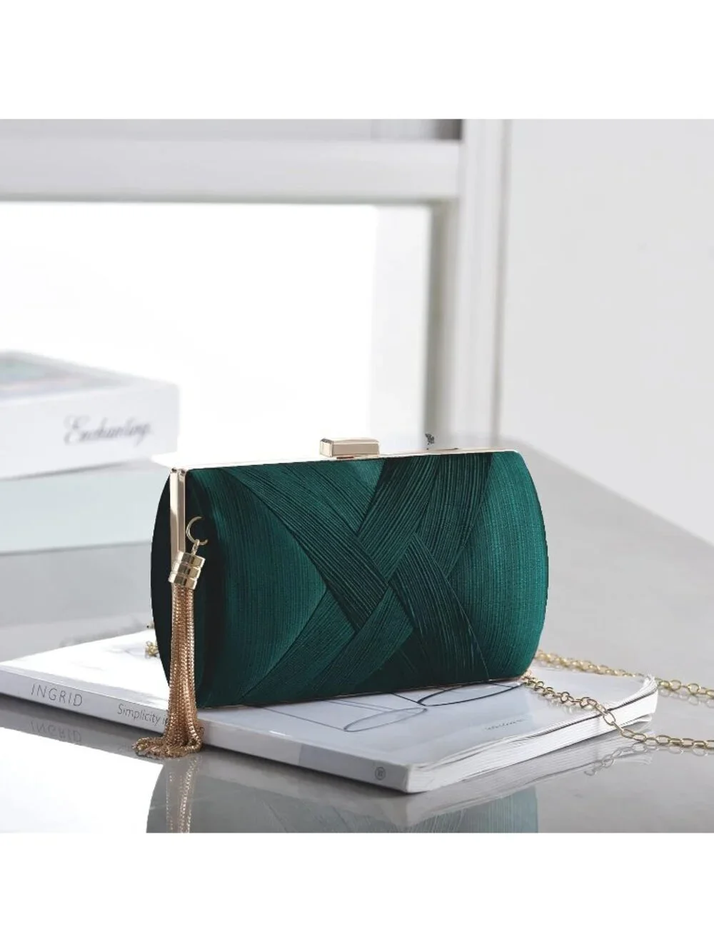 👜 Women's Green Tassel Evening Clutch bag Crossbody Night out Clutch Purses